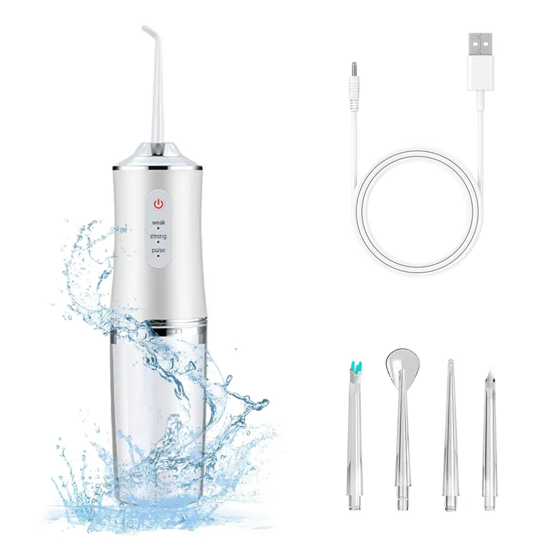 Electric Water Flosser Cordless for Teeth 3 Modes 4 Jet Tips Cleaning and Flossing Water Dental Portable Floss Irrigator Oral Water Flossed Rechargeable Tonsil Stone Travel Adults Birthday Gift