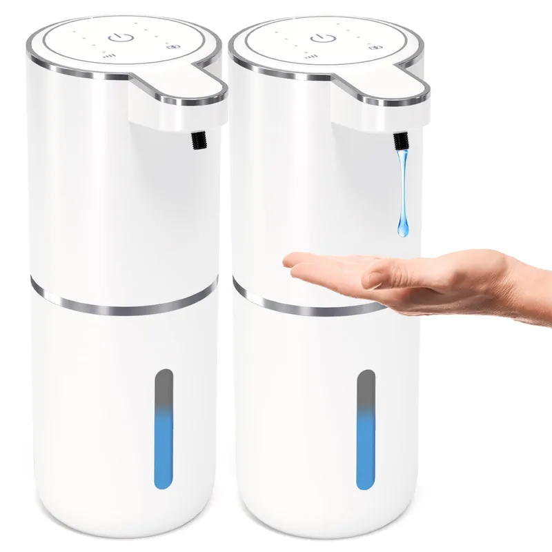 MTYGK 2 Pack Automatic Soap Dispenser Touchless,Liquid Hand Soap Dispenser 12.8oz Electric Wall Mounted Smart for Bathroom and Kitchen Dish Soap,Easy for Toddlers(White)