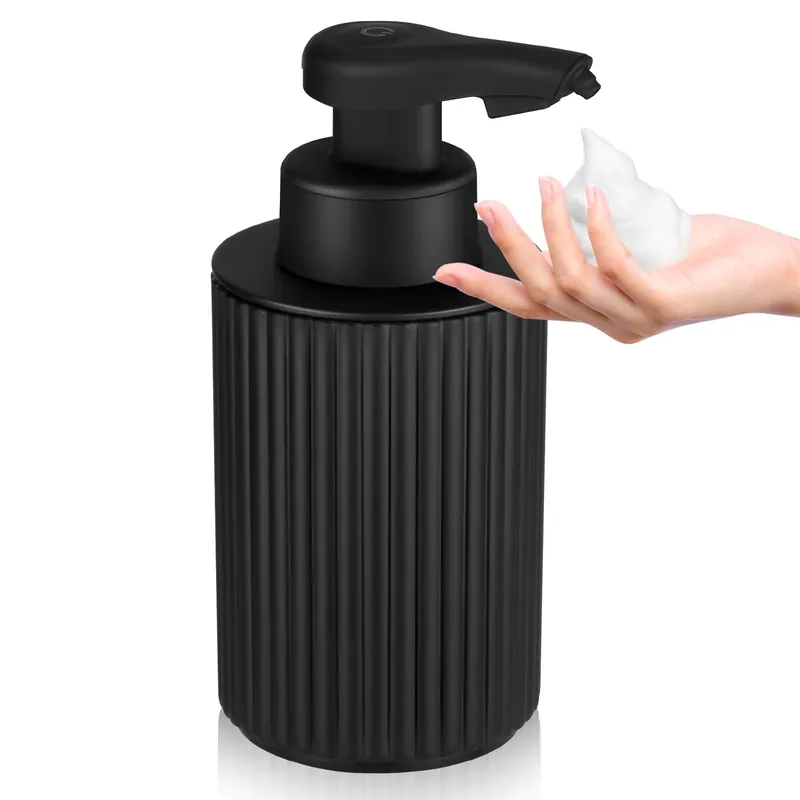 Automatic Soap Dispenser Foaming Touchless 9oz Black Plastic - Rechargeable Electric Smart Auto Foam Soap Dispenser - Hand Dish Bathroom Kitchen