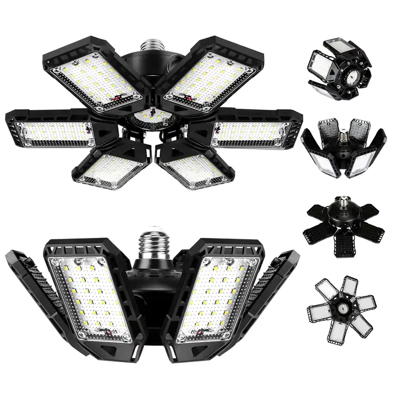 LED Garage Lights Bulb 2 Pack 180W 18000LM 6500K Led Shop Light with 6 Plus 1 Deformable Panels Basement Barn Ceiling Lights for E26/E27