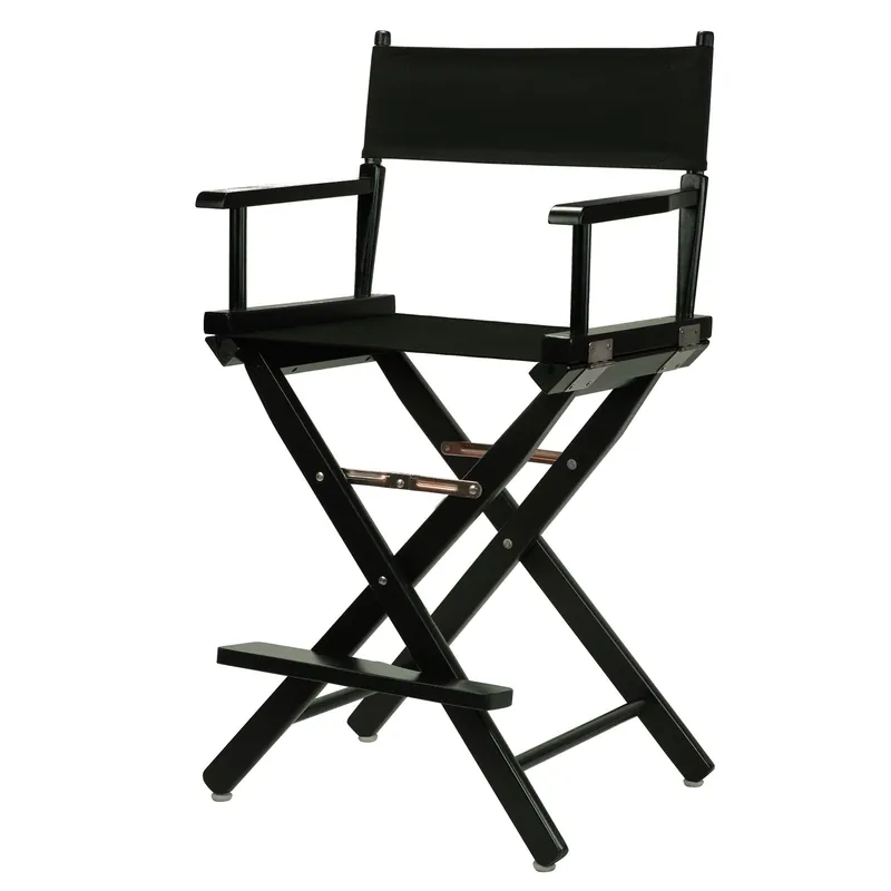 Casual Home 24" Director‘s Chair Black Frame-with Black Canvas, Counter Height