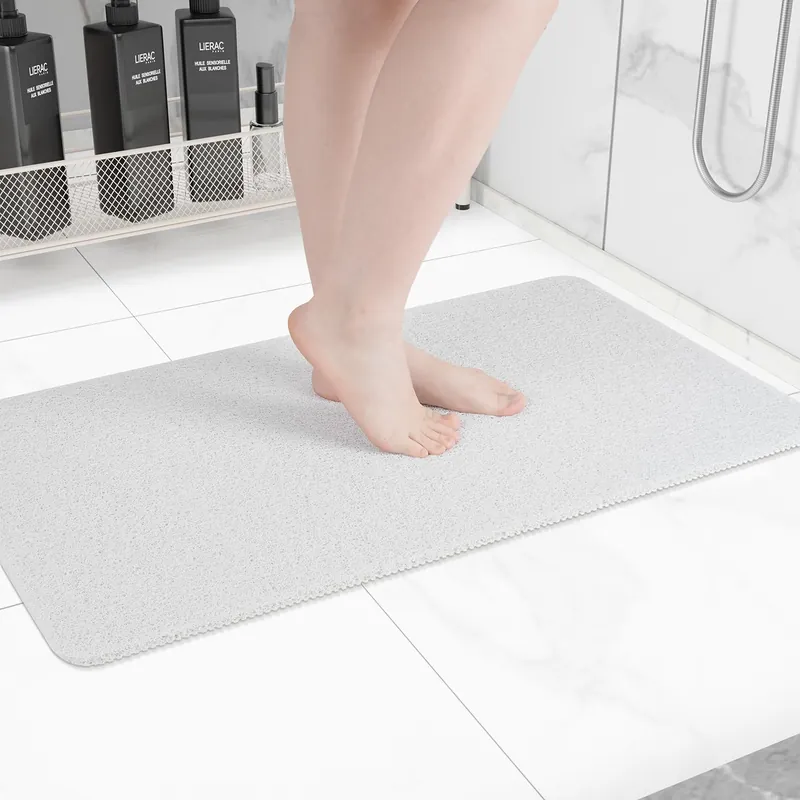 Hargiis Non-Slip Bathtub Mat, Anti Slip Shower Mat, Fast Drying Bathtub Mats, Foot Scrubber Mat, Anti Slip Mat for Tub, Floor, Bathroom, Kitchen, Home, Hotel (White 32"×17")