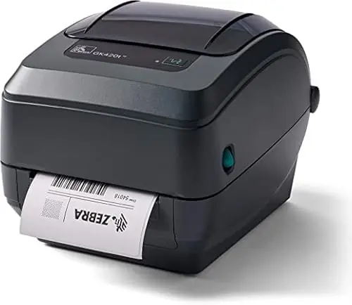 Zebra - GK420t Thermal Transfer Desktop Printer for Labels, Receipts, Barcodes, Tags