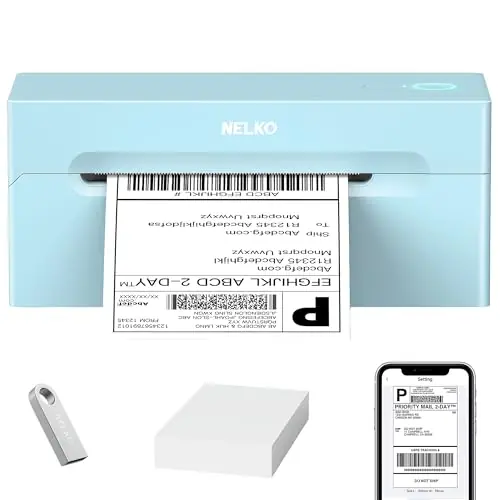 Bluetooth Thermal Shipping Label Printer, 4x6 Shipping Label Printer for Shipping Packages