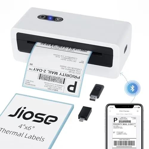 Jiose Shipping Label Printer - 4x6 Desktop Thermal Label Printer for Small Business