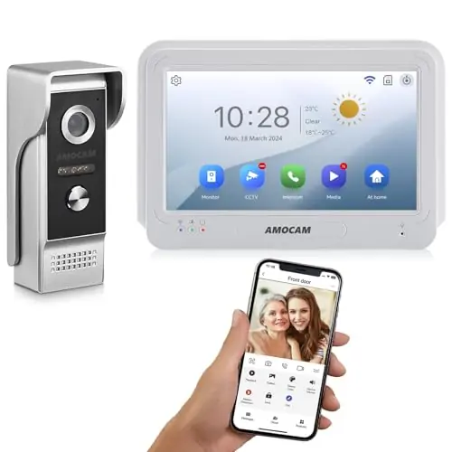 Wireless WiFi Video Doorbell Intercom System, 1080P Video Door Camera with Monitor