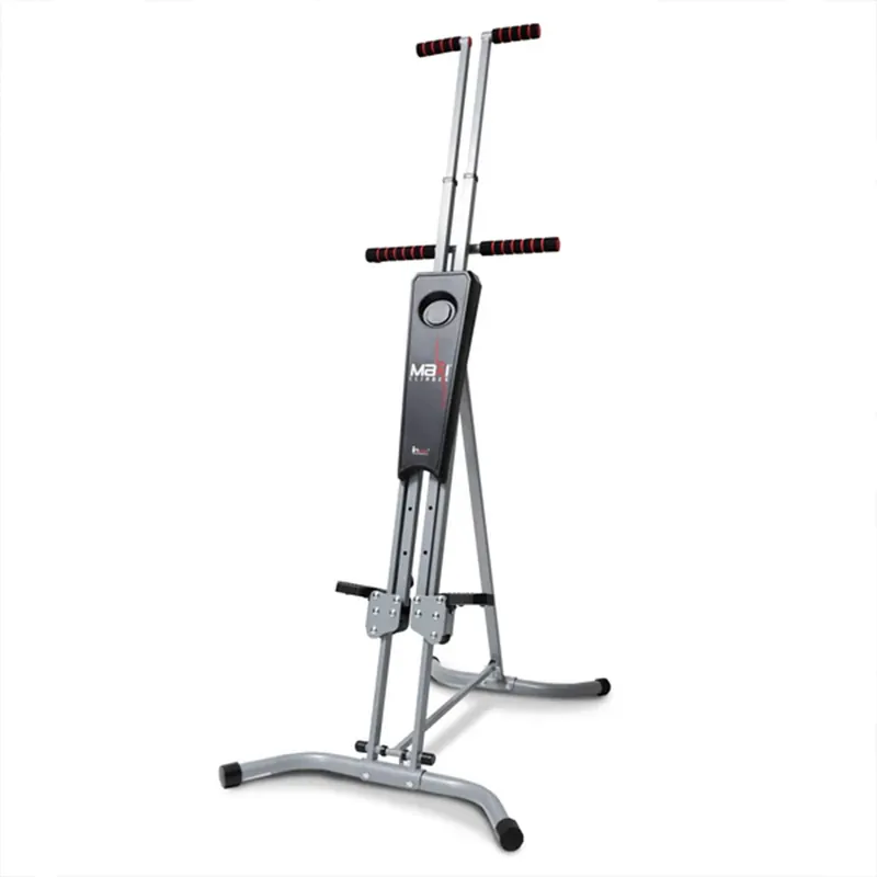 MaxiClimber 2.0 Vertical Climber Exercise Machine w/ Elastic Resistance System - Foldable Home Gym Fitness Equipment for Full Body Cardio & Strength Training Workouts, Adjustable Height