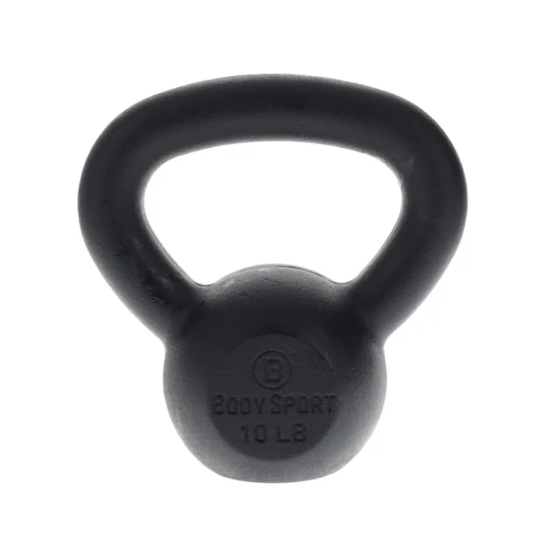 Body Sport Cast Iron Kettlebell, 10 lb. – At-Home Gym Equipment – Kettlebell Free Weights – Strength & Core Training Equipment – Cast Iron Resistance Workout Gear