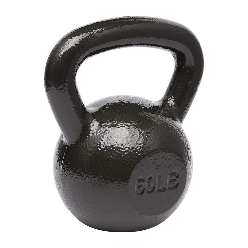 Amazon Basics Cast Iron Kettlebell for Strength Training, Wide Handle, 60 Pounds, Black