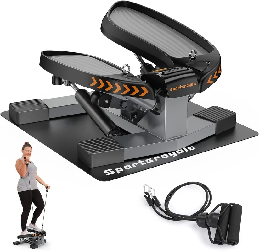 Sportsroyals Stair Stepper for Exercises-Twist Stepper with Resistance Bands and 330lbs Weight Capacity