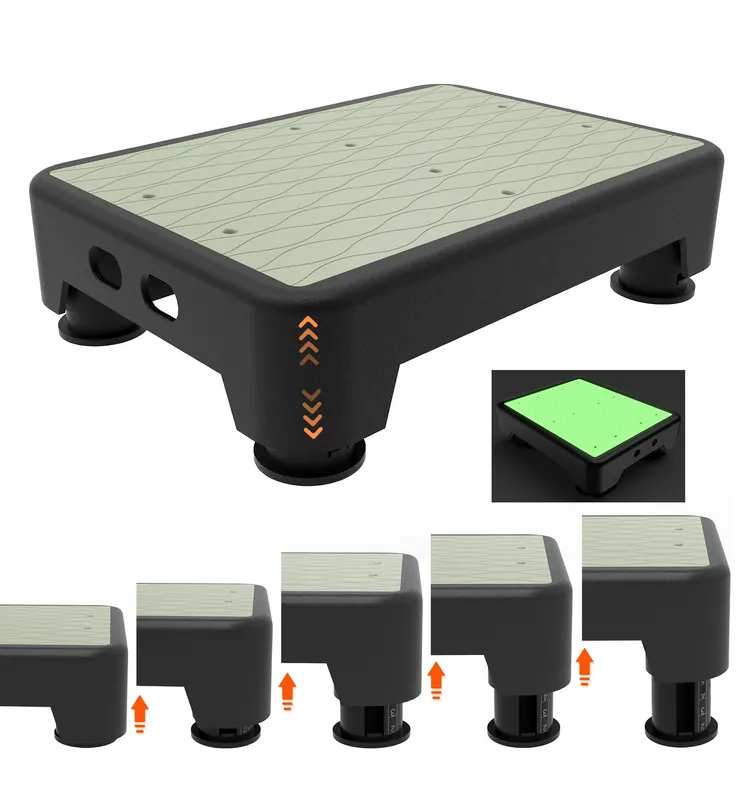 LIFTOZA 5-Level Adjustable Step Stool, Noctilucent Bedside Step, 700 LBS Capacity Safety Step Platform, Indoor and Outdoor Foot Stool for Seniors and Kids, Wide Step Stools Elderly Assistance at Night