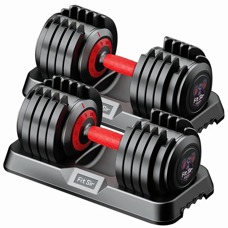 Fit Sir Adjustable Dumbbell Set 55LBS,10 in 1 Free Weights Dumbbell with Secure Locking Mechanism for Safe,1 Sec Speed Adjustment Men/Women Gym and Home Strength Training Equipment.