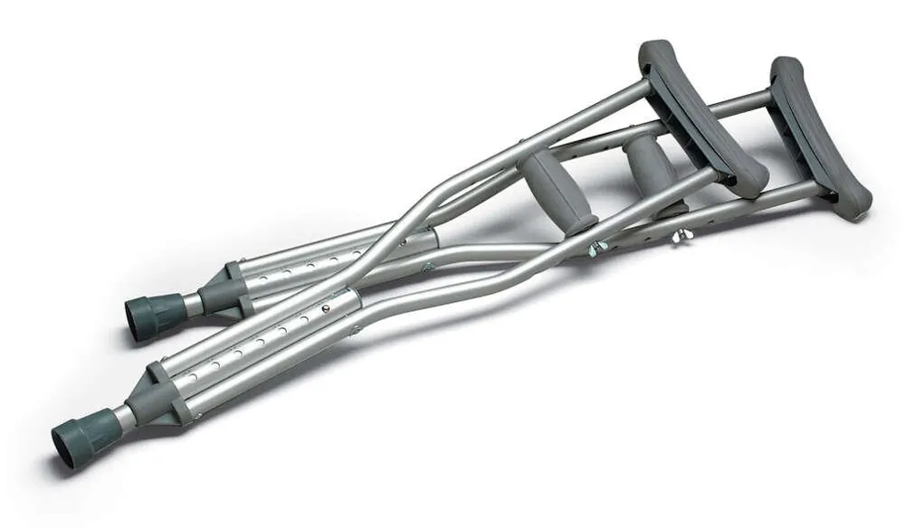 MediChoice Crutches, Adjustable, Aluminum Fits 5 Feet 10 Inches to 6 Feet 6 Inches, 131477710A (1 Pair)