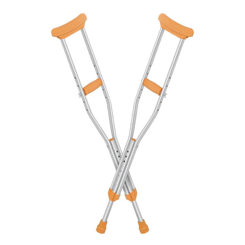 monicare Underarm Crutches for Youth 4‘6" - 5‘2" Aluminum Adjustable Lightweight Ergonomic Walking Crutches with Underarm Pads and Hand Grips (1 Pair, Small)