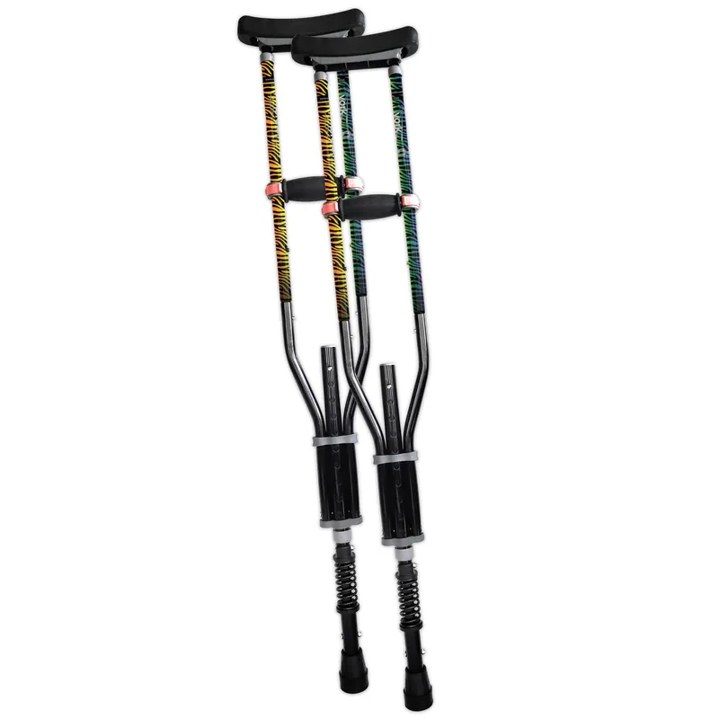 York Nordic - Spring Cushion Crutches Perfect for Sports Injuries and Travel - Heights 4‘7" to 6‘6" - Adjust Down to 22" for Travel