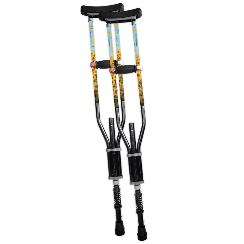 York Nordic - Spring Cushion Crutches Perfect for Sports Injuries and Travel - Heights 4‘7" to 6‘6" - Adjust Down to 22" for Travel