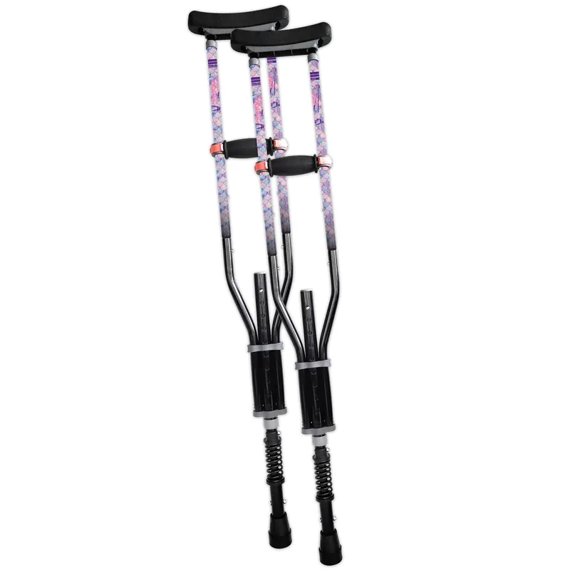 York Nordic - Spring Cushion Crutches Perfect for Sports Injuries and Travel - Heights 4‘7" to 6‘6" - Adjust Down to 22" for Travel