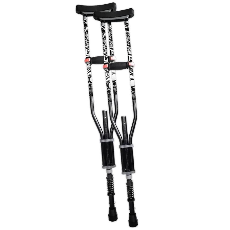 York Nordic - Spring Cushion Crutches Perfect for Sports Injuries and Travel - Heights 4‘7" to 6‘6" - Adjust Down to 22" for Travel