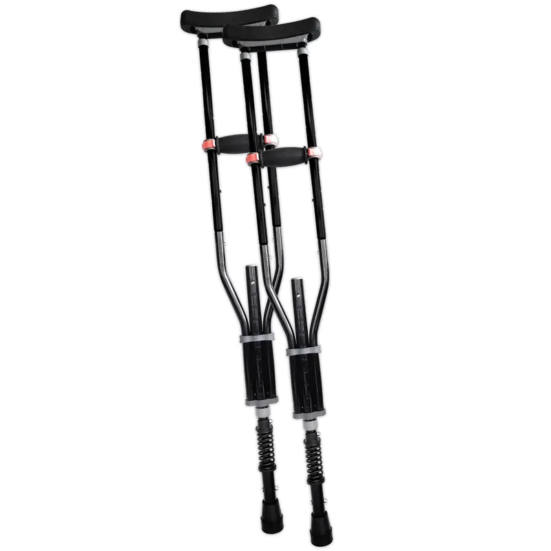 York Nordic - Spring Cushion Crutches Perfect for Sports Injuries and Travel - Heights 4‘7" to 6‘6" - Adjust Down to 22" for Travel