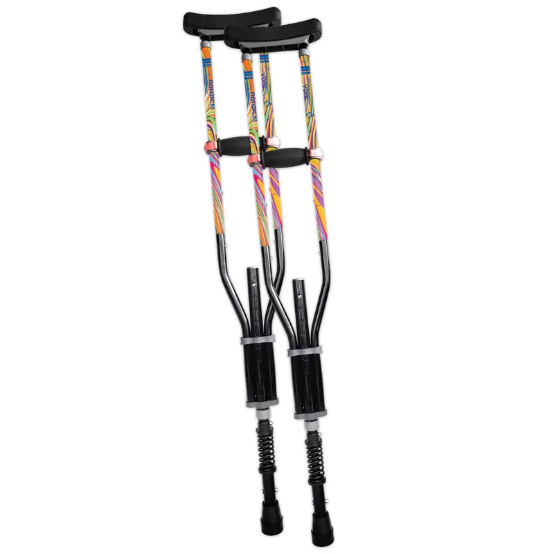 York Nordic - Spring Cushion Crutches Perfect for Sports Injuries and Travel - Heights 4‘7" to 6‘6" - Adjust Down to 22" for Travel