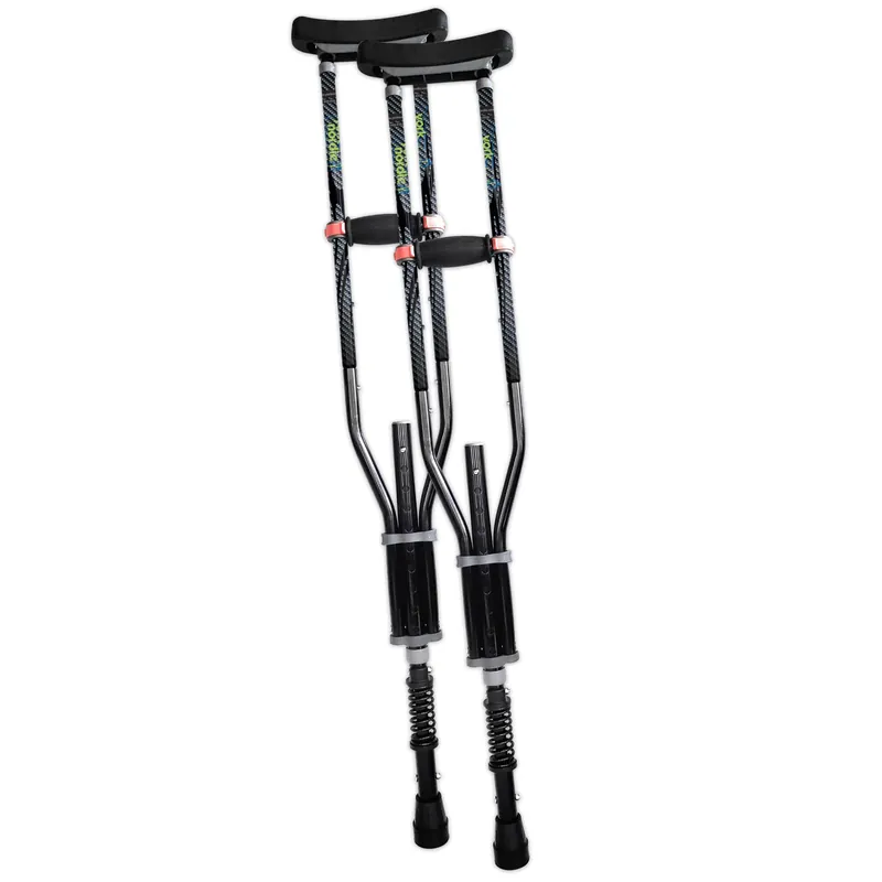 York Nordic - Spring Cushion Crutches Perfect for Sports Injuries and Travel - Heights 4‘7" to 6‘6" - Adjust Down to 22" for Travel