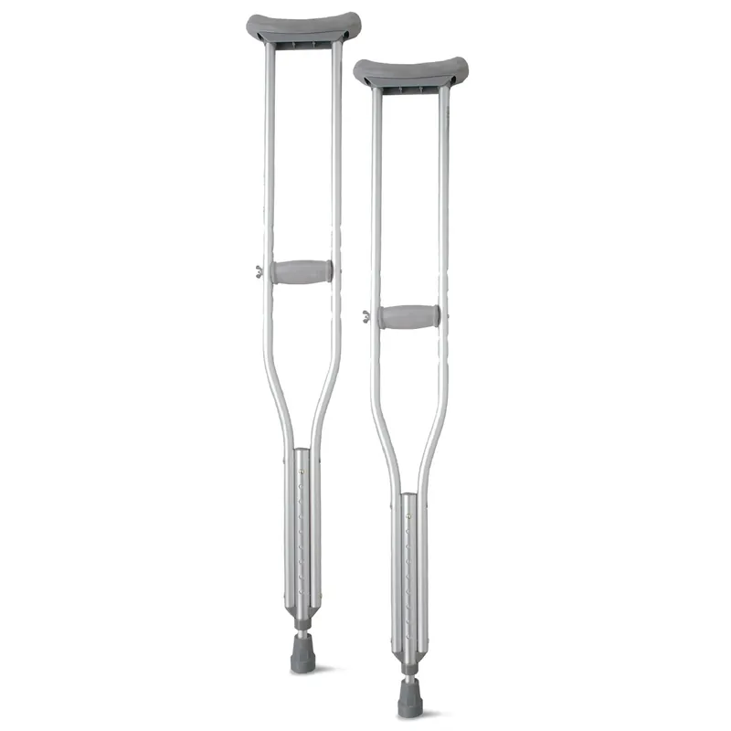 Medline Aluminum Crutches for Kids, Adults & Seniors, Walking Aid, 300 LB Weight Capacity,1 Pair, Fitting 5‘2" - 5‘10"