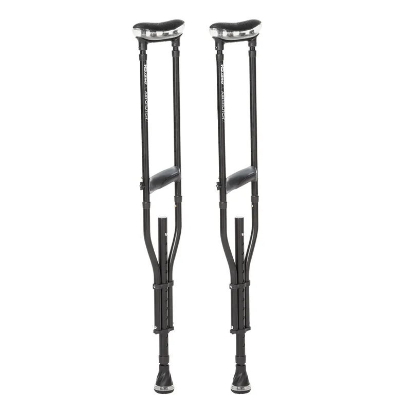 MD by DRIVE Air-Crutch Lightweight Walking Crutch, Adult Crutches for Walking with Comfortable Underarm Pads and Ergonomic Grips, Adjustable Height 4‘7"-6‘7", 300 lb Capacity, Black