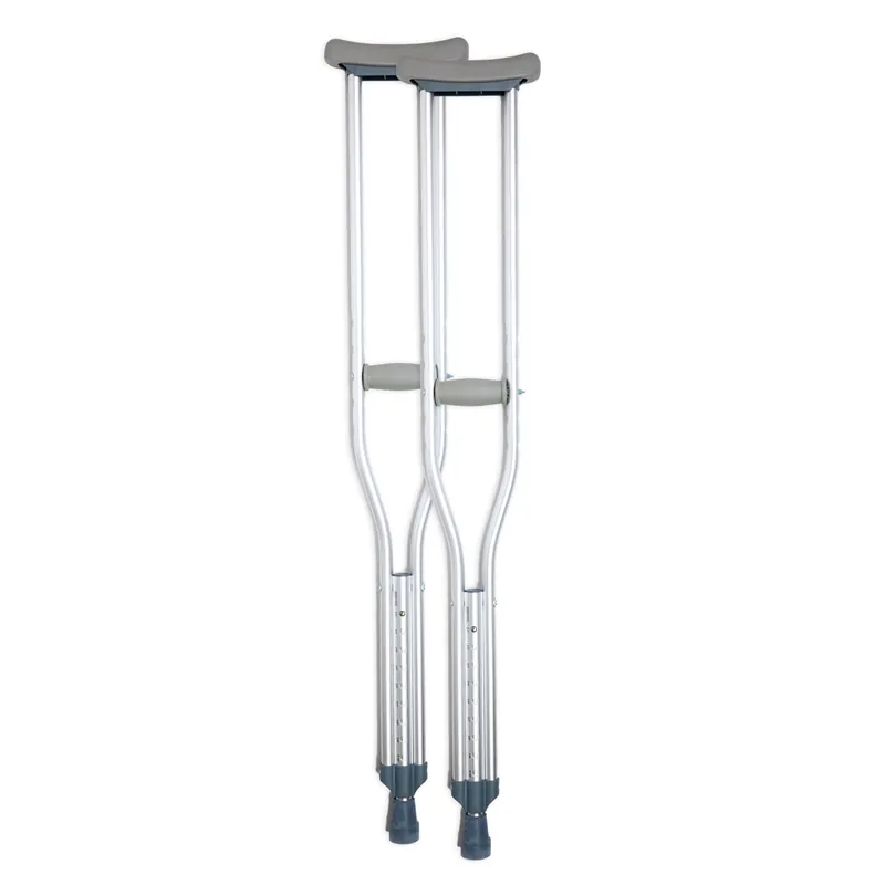 BodyMed Aluminum Crutches, Tall (Pair) - Adjustable Height (5‘10" - 6‘6"), Lightweight Design, Padded Underarm Cushions & Hand Grips, Non-Slip Rubber Tips - Supports Up to 300 Pounds