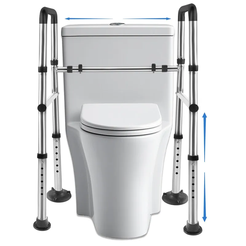 Toilet Safety Rails, Adjustable Toilet Safety Frame & Rails, Toilet Safety Rail for Elderly Adults