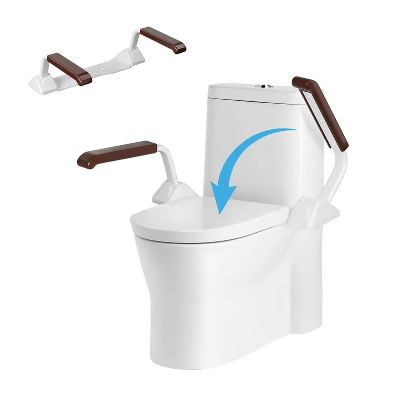 Toilet Safety Rails for Seniors(520lbs), Adjustable Toilet Handle for The Elderly and Disabled, Handicap Toilet Safety Frame Grab Bars, Toilet Support Rails