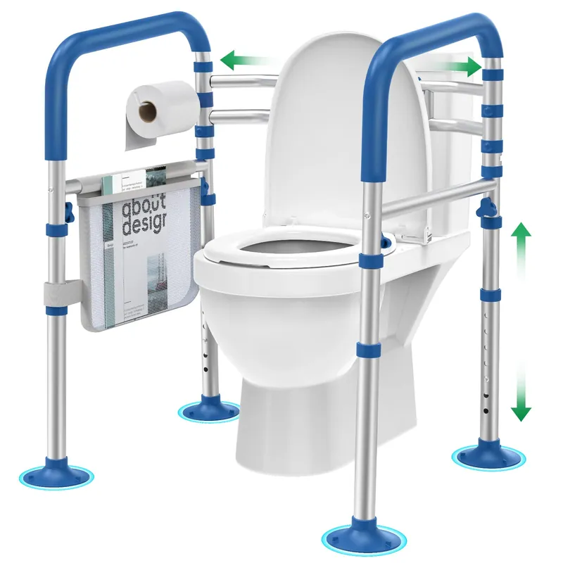 Loyoda Toilet Safety Rails for Seniors,Adjustable Toilet Handles for Elderly and Disabled (350 Lb),Foldable Toilet Rails Fit Most Toilets