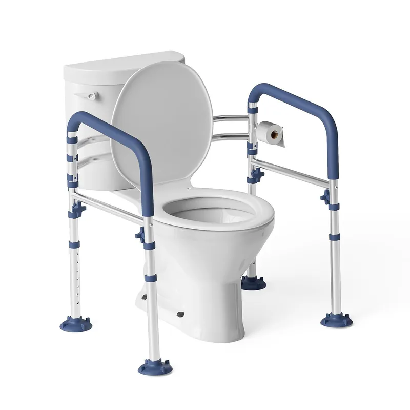 Loyoda Toilet Safety Rails for Seniors,Height-Adjustable Toilet Frame Width-Adjustable Toilet Handles Toilet Rail Provides Support for Seniors , Pregnant ,Disabled