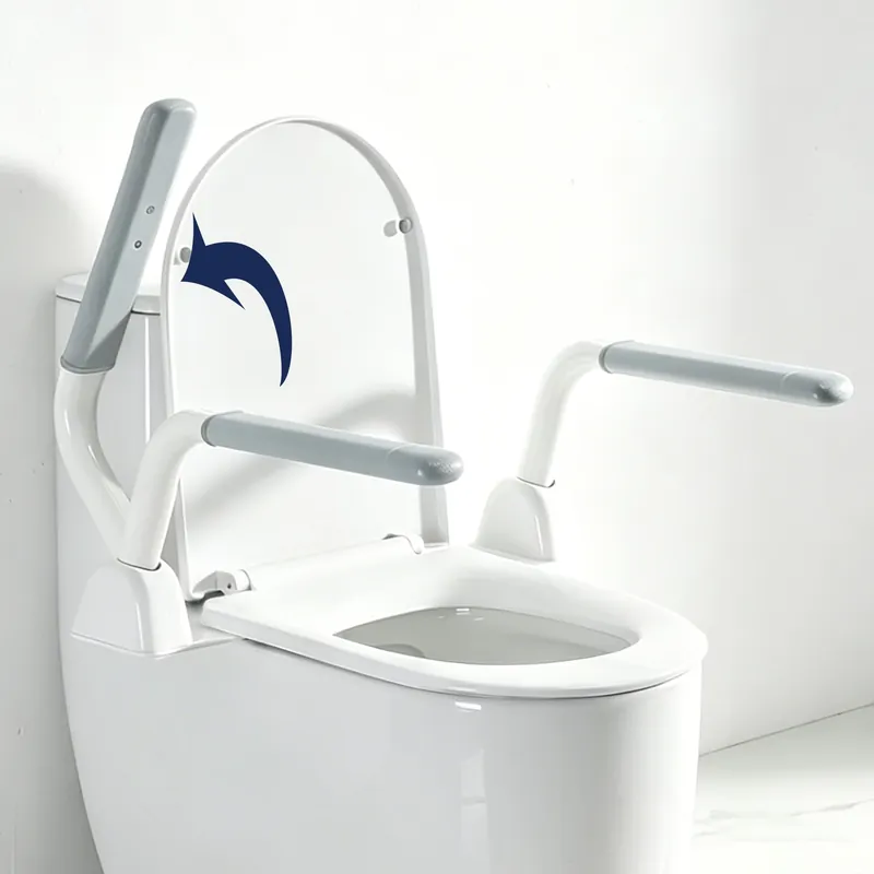 Toilet Safety Rails for Seniors,Space Saving Foldable Toilet Handle, Toilet Support Rails for Seniors and Disabled, Pregnant Women, Grab Bars Toilet Safety Frame