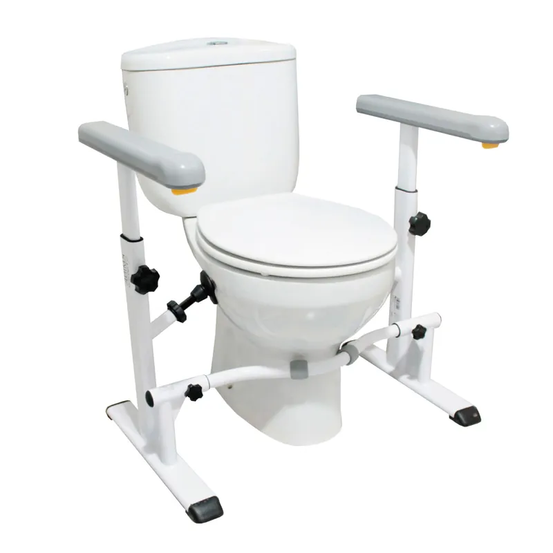 KMINA Toilet Safety Rails for Seniors, Heavy Duty Frame with Handles, Adjustable Height and Width, Handicap Grab Bars