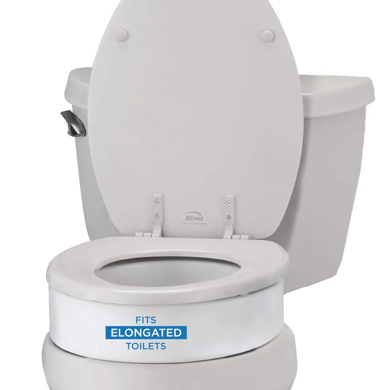 NOVA Raised Toilet Seat for Seniors & Post-Surgery Recovery – Elongated Bolt-On Under-Seat Design Uses Existing Toilet Seat & Lid, 3.5” Elevation, 300 lb Capacity, Durable Plastic, Easy Install