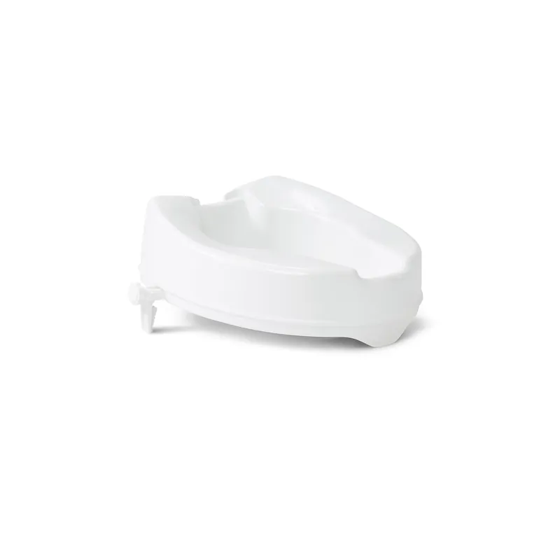 Medline Raised Toilet Seat with Secure Side Locks, 4" Elevation - 250 lbs. Capacity, for Seniors, Elderly, Independent Adults and Disabled Adults - 1 Ct.