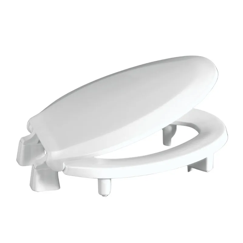 Centoco 3 inch Raised Toilet Seat for Seniors, Elongated, Closed Front with Cover, Plastic, Made in the USA, 3L800STS-001, White