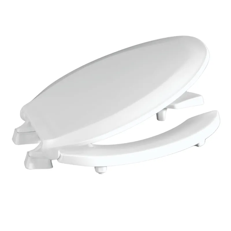 Centoco 2 inch Raised Toilet Seat for Seniors, Elongated, Open Front with Cover, Plastic, Made in the USA, HL820STS-001, White