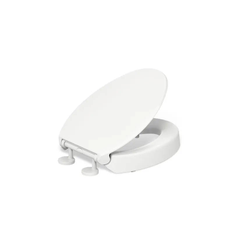 KOHLER 25875-0 Hyten 3" Height, Elevated Soft Close Elongated Toilet Seat, Contoured Seat with Grip-Tight Bumpers, Quick-Attach Hardware, No Slam Toilet Seat, White