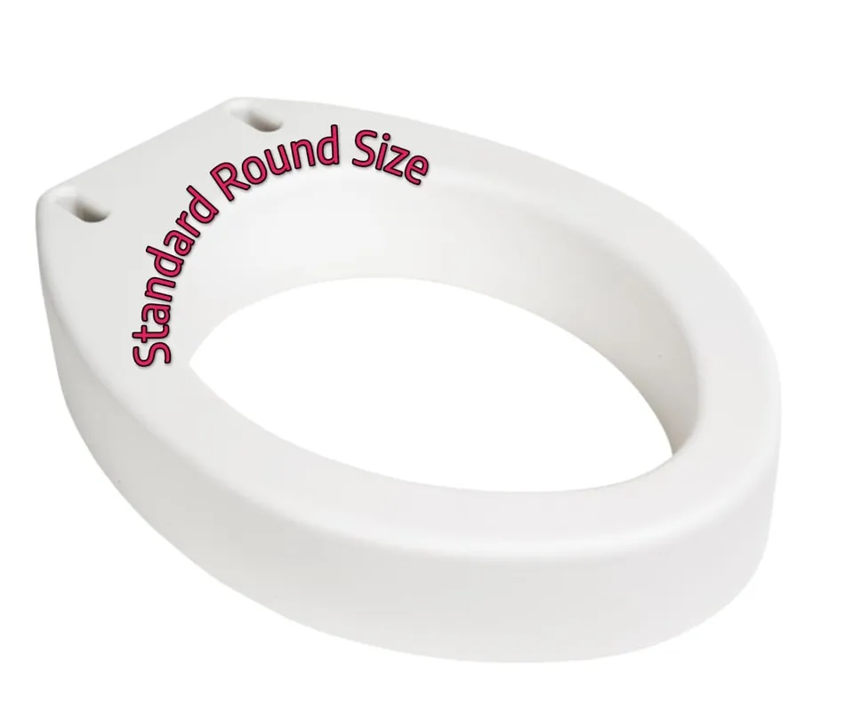Essential Medical Supply Standard Bowl Round Toilet Seat Riser with 3.5" Rise - 17.5" x 13.5" x 3.5", Elevating and Raising Toilet Seat for Seniors, Adults and The Elderly with 300lb Weight Capacity