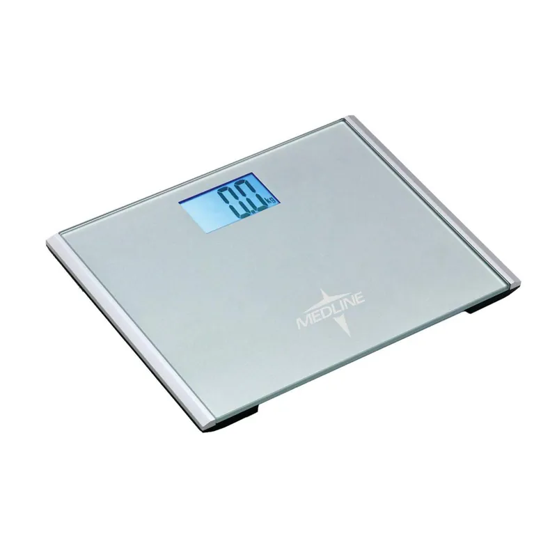 Medline Digital Step-On Scale without Height Rod, Latex Free, 440 Pounds Capacity