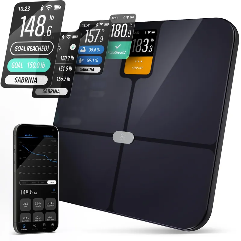 Greater Goods Smart Scale – Track Your Weight Loss Journey with Verified Accuracy & Smart Goal-Based Monitoring Wi-Fi & Bluetooth Sync