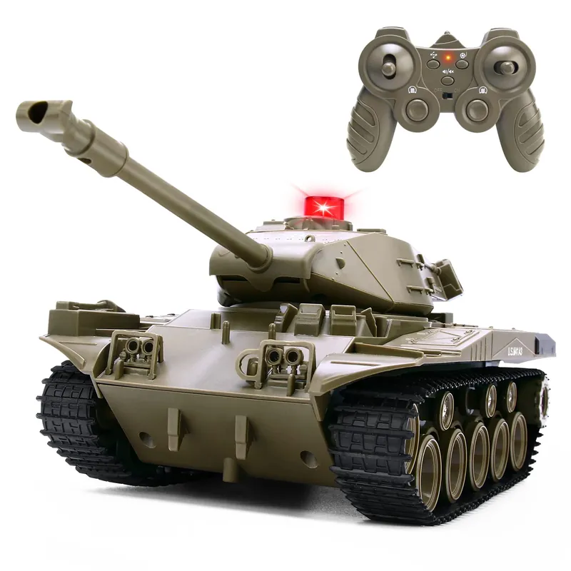 BEAURE Remote Control Tank for Kids, M41A3 American Army Battle Programmable RC Tanks with Lights & Realistic Sounds, RC Military All Terrain Off-Road Vehicles, Great Gift Tank Toy for Boys