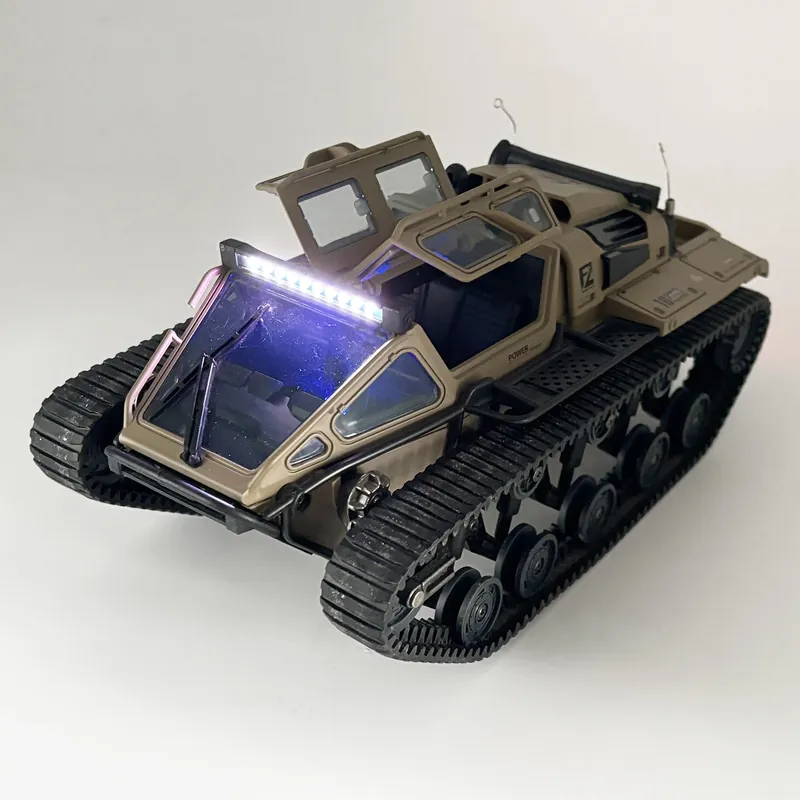 WPLDEWAN RC Tank Car 1/16 Scale Remote Control Tank Off Road RC Crawler 4WD RTR 360°Rotating Drifting Dual Motor Gearbox Proportional Control Tracked Military Truck Hobby Toy for Adult