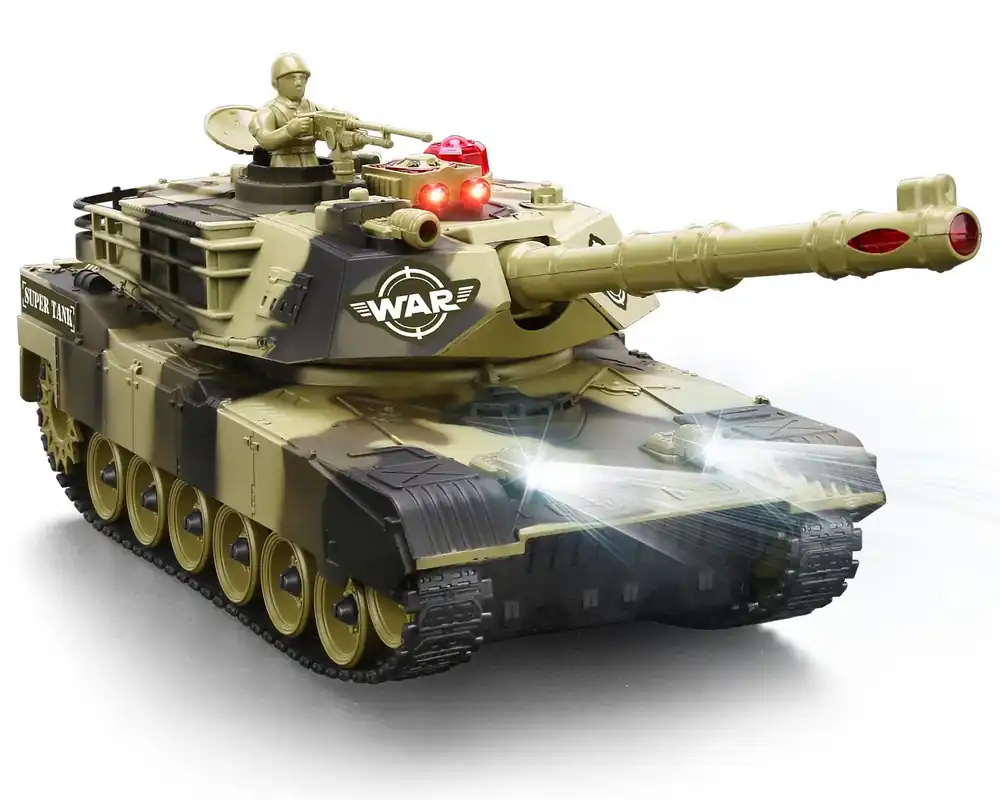 NIWOTA 2.4G Remote Control Army Tank-8 Channels 1 28 RC Tank that Shoot with Toy Soldiers, Auto Demo, Rotating Turret,Light&Sound, All-Terrain RC Military Vehicle Toys Gift for Boys Ages 6 8 9 12