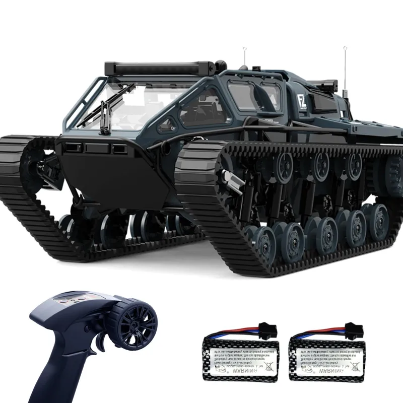 XINGRUI 1 16 Scale Remote Control Car Military Crawler Off-Road RC Tank with 4WD, Adjustable Speed/Steering, 2 Batteries & Openable Doors – All-Terrain RC Truck for Kids Adults, Birthday Gifts