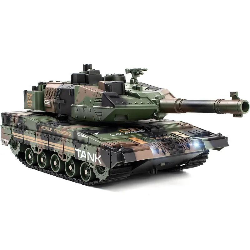 Supdex 1 24 RC Tank-2.4G Remote Control Army Tank That Shoot BBS with 360° Rotating Turret, Auto Demo, Sound, Light and Smoke, All-Terrain Climbing RC Military Vehicle Toy Gift for Boys Ages 6-12