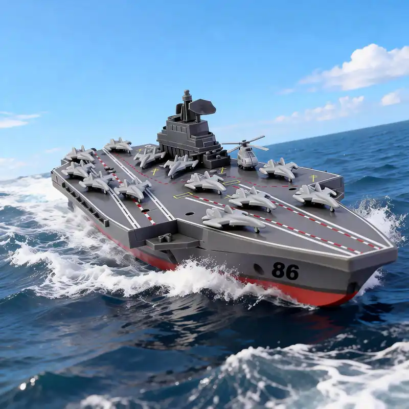 Ssccgym Remote Controlled Warship Battleship Aircraft Carrier 10km/h 4WD 2.4G RC Boat On Water Lakes Pools Exhibits Models for 14Y+ Beginners