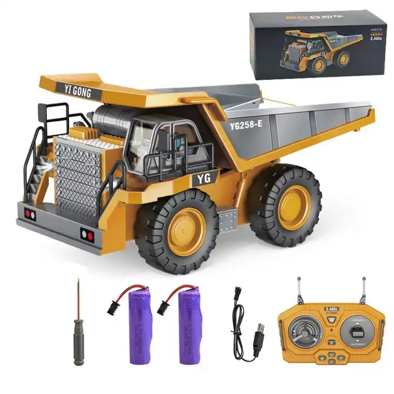 BLQCSLH Excavator Set,rc Dump Truck Command The Site Conquer The Dir,2.4Ghz Remote Control Construction Vehicle Set Children‘s Toys,Alloy Material Simulate True Scale (Truck)