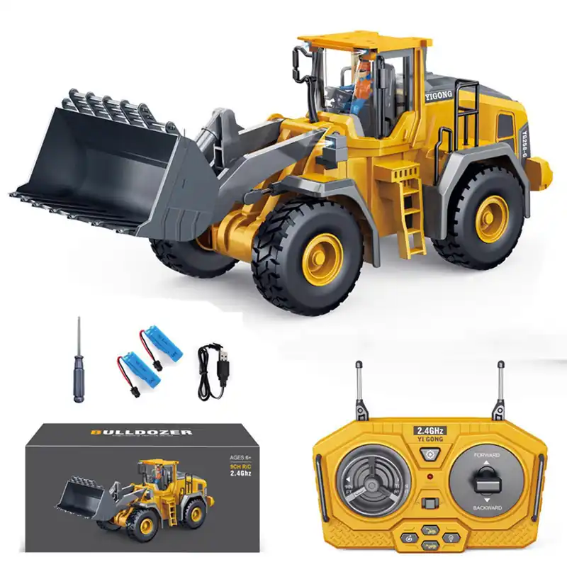 BLQCSLH Excavator Set,rc Dump Truck Command The Site Conquer The Dir,2.4Ghz Remote Control Construction Vehicle Set Children‘s Toys,Alloy Material Simulate True Scale (Loader)